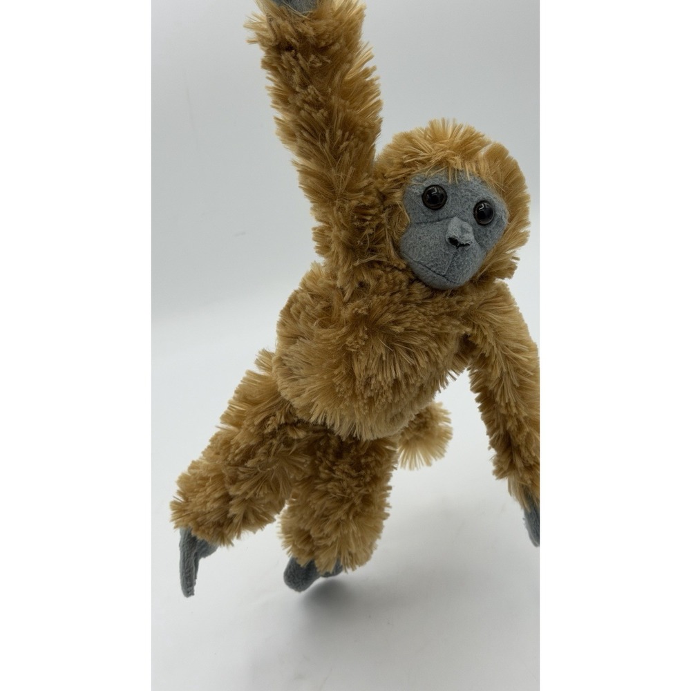 Aurora Plush Hanging Monkey 9 " Stuffed Animal Soft Toy Beige Brown Grey B16
